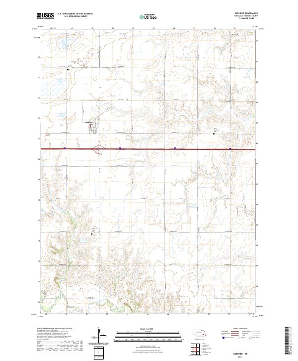 USGS US Topo 7.5-minute map for Goehner NE 2021