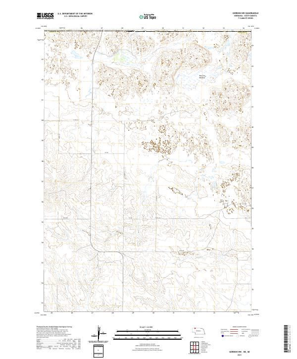 USGS US Topo 7.5-minute map for Gordon NW NESD 2021