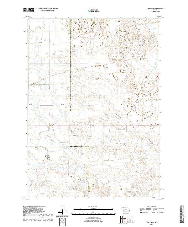 USGS US Topo 7.5-minute map for Gordon SE NE 2021