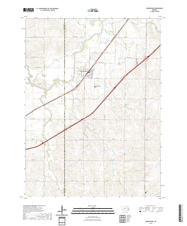 USGS US Topo 7.5-minute map for Greenwood NE 2021