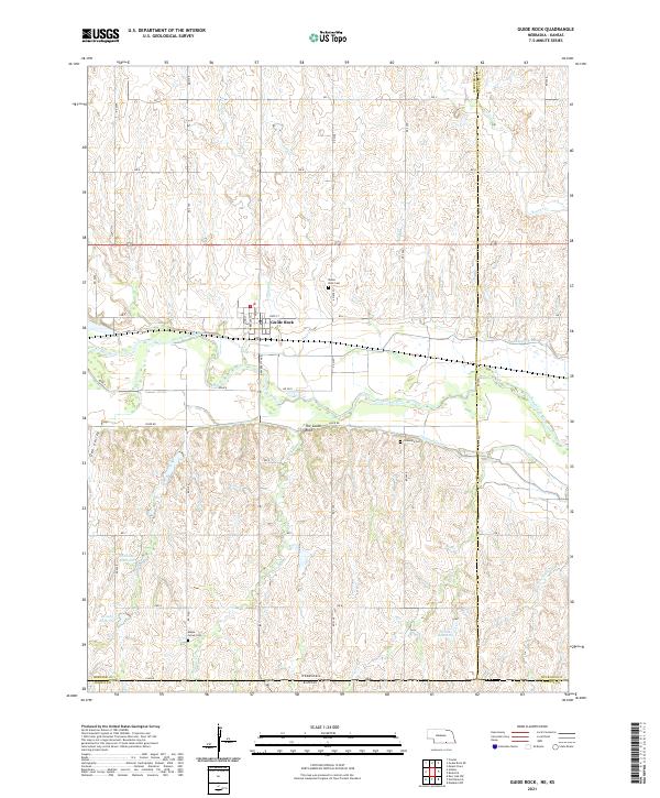 USGS US Topo 7.5-minute map for Guide Rock NEKS 2021