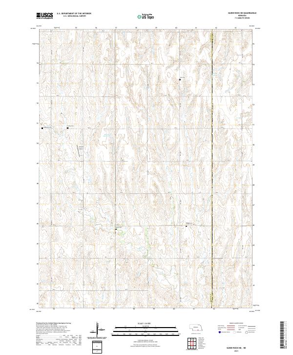 USGS US Topo 7.5-minute map for Guide Rock NE NE 2021