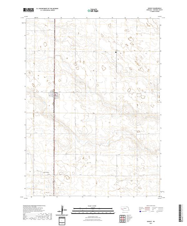 USGS US Topo 7.5-minute map for Gurley NE 2021