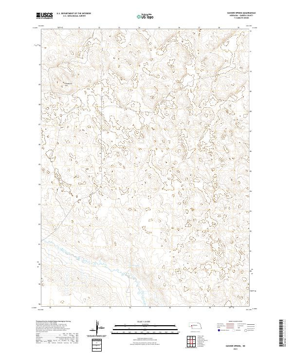 USGS US Topo 7.5-minute map for Gusher Spring NE 2021