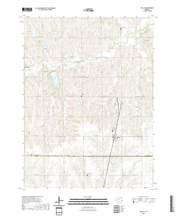 USGS US Topo 7.5-minute map for Hallam NE 2021