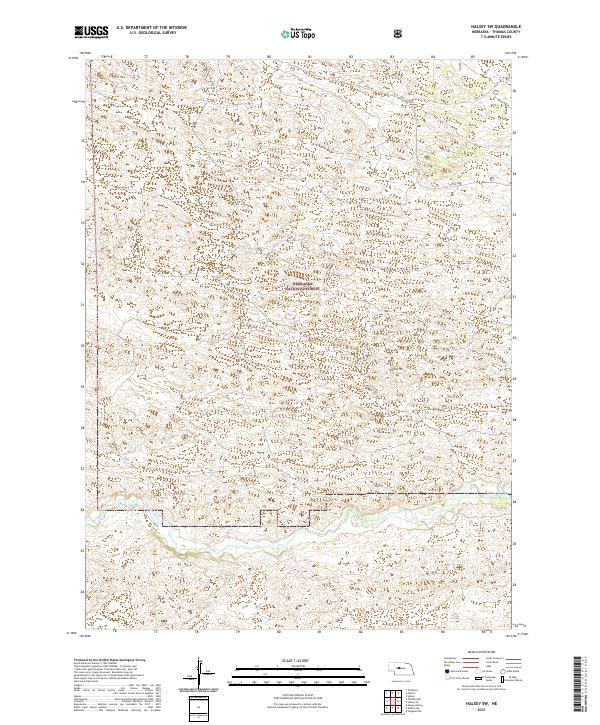 USGS US Topo 7.5-minute map for Halsey SW NE 2021