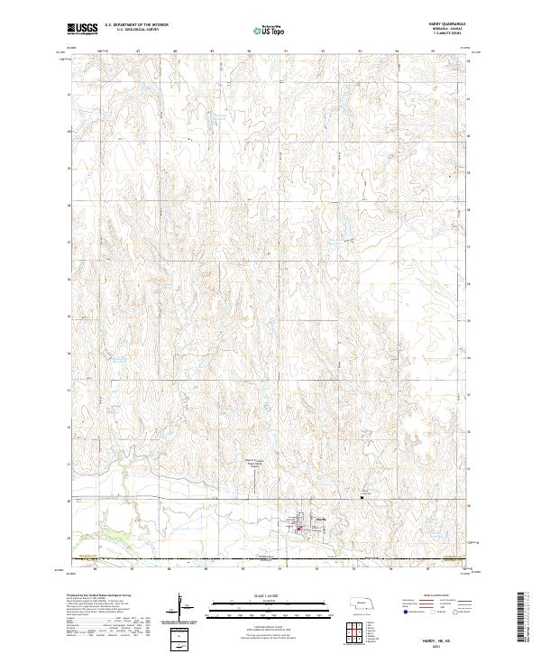 USGS US Topo 7.5-minute map for Hardy NEKS 2021