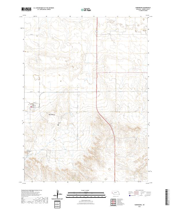 USGS US Topo 7.5-minute map for Harrisburg NE 2021