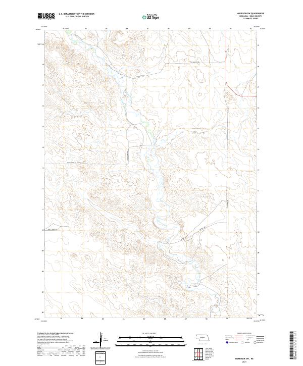 USGS US Topo 7.5-minute map for Harrison SW NE 2021