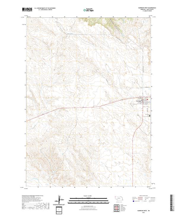 USGS US Topo 7.5-minute map for Harrison West NE 2021