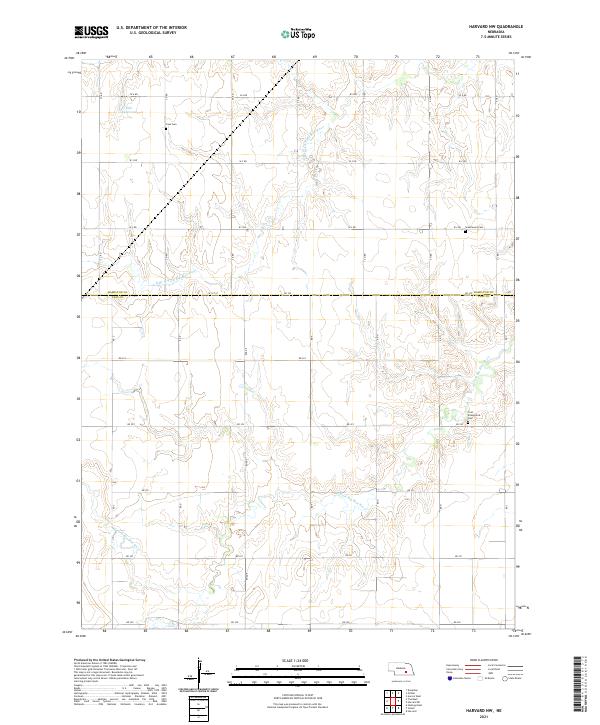 USGS US Topo 7.5-minute map for Harvard NW NE 2021