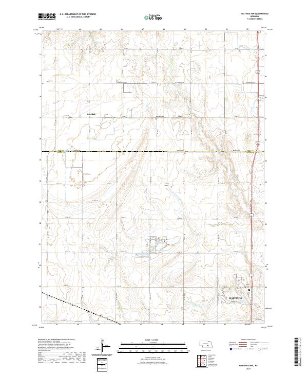 USGS US Topo 7.5-minute map for Hastings NW NE 2021