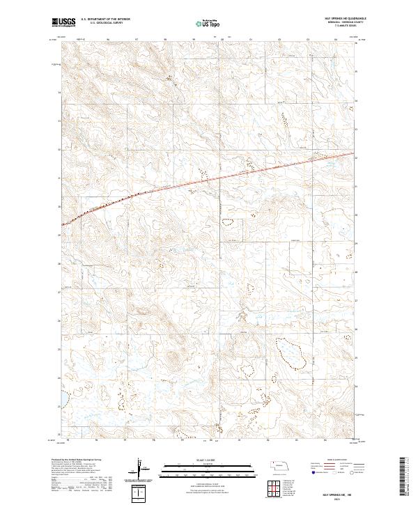 USGS US Topo 7.5-minute map for Hay Springs NE NE 2021