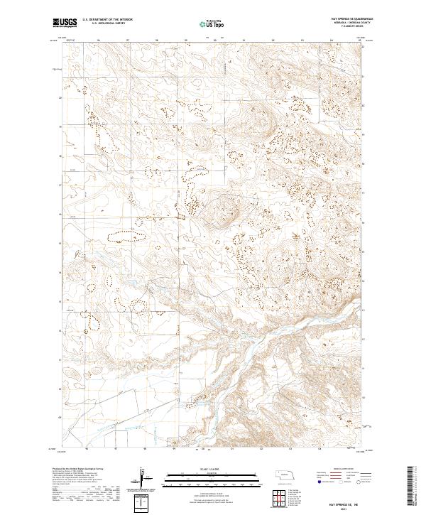 USGS US Topo 7.5-minute map for Hay Springs SE NE 2021