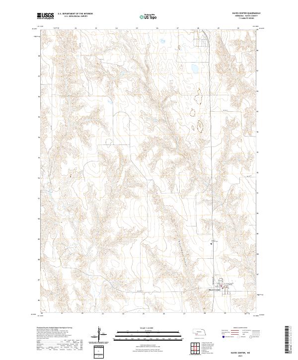 USGS US Topo 7.5-minute map for Hayes Center NE 2021