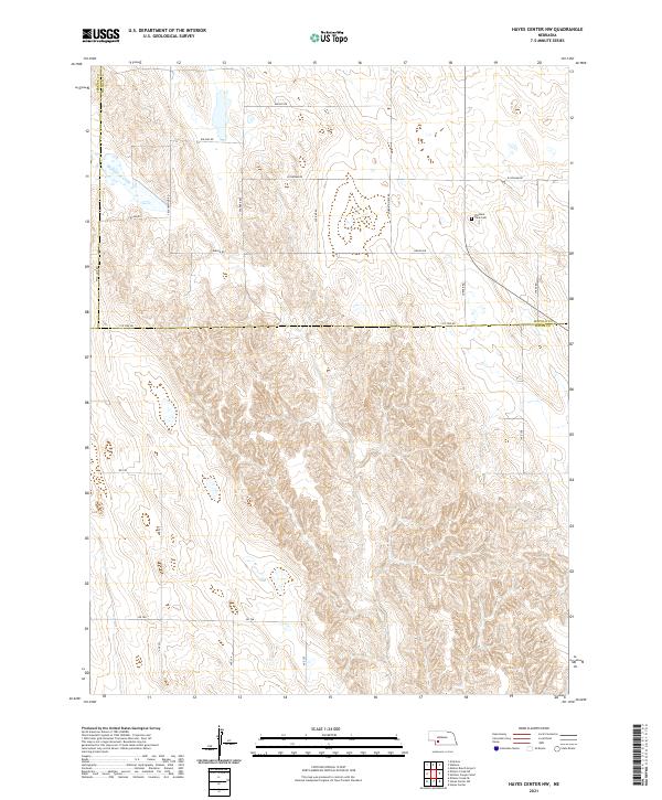 USGS US Topo 7.5-minute map for Hayes Center NW NE 2021