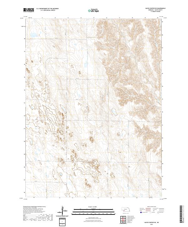 USGS US Topo 7.5-minute map for Hayes Center SW NE 2021