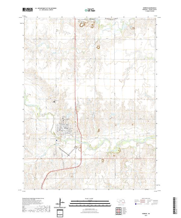 USGS US Topo 7.5-minute map for Hebron NE 2021