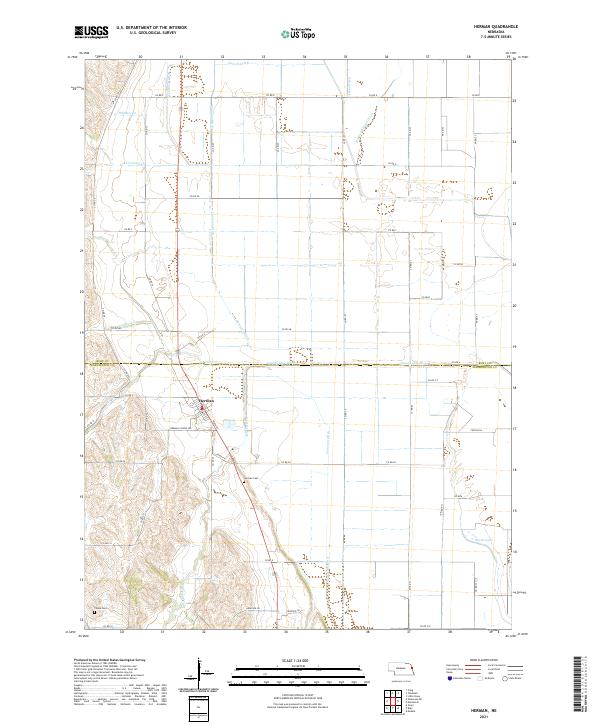 USGS US Topo 7.5-minute map for Herman NE 2021