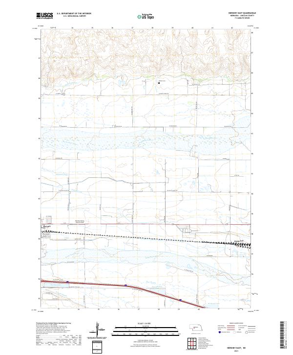 USGS US Topo 7.5-minute map for Hershey East NE 2021