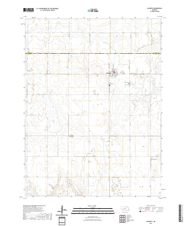 USGS US Topo 7.5-minute map for Hildreth NE 2021