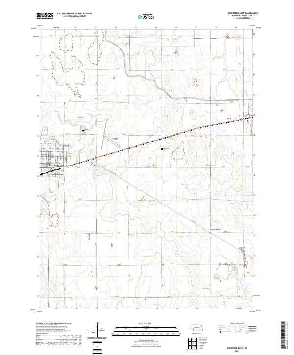 USGS US Topo 7.5-minute map for Holdrege East NE 2021