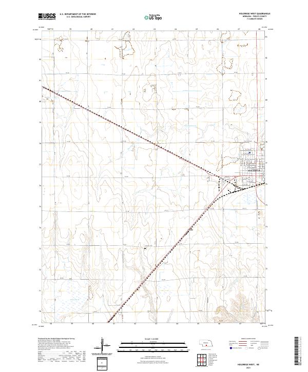 USGS US Topo 7.5-minute map for Holdrege West NE 2021