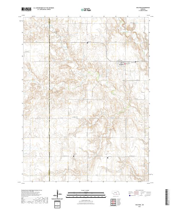 USGS US Topo 7.5-minute map for Holstein NE 2021