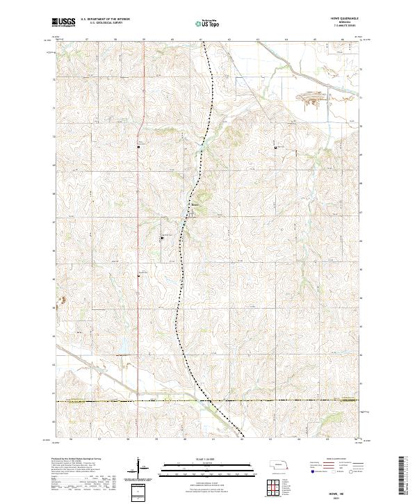 USGS US Topo 7.5-minute map for Howe NE 2021