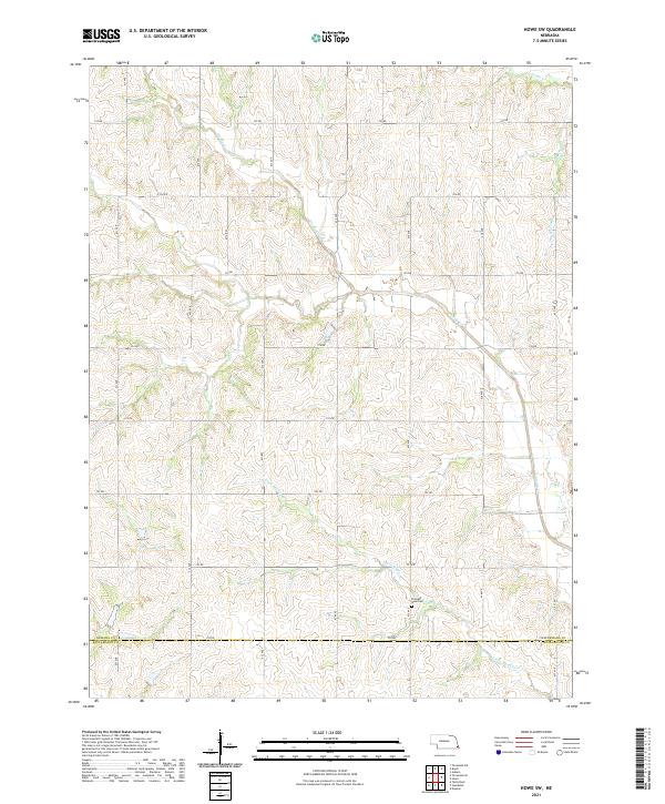 USGS US Topo 7.5-minute map for Howe SW NE 2021