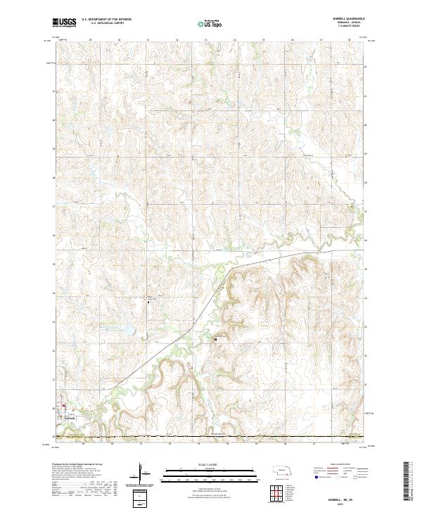 USGS US Topo 7.5-minute map for Hubbell NEKS 2021