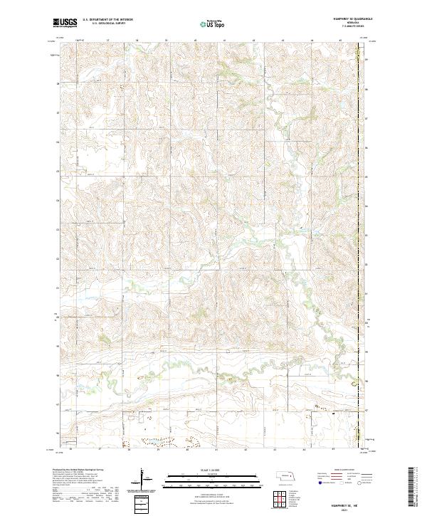 USGS US Topo 7.5-minute map for Humphrey SE NE 2021