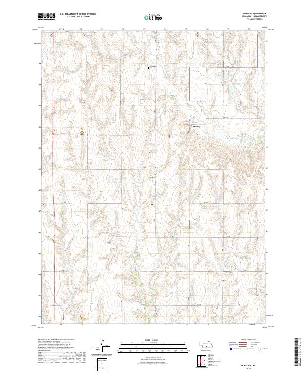 USGS US Topo 7.5-minute map for Huntley NE 2021