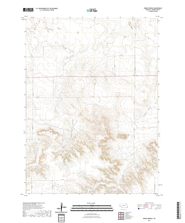 USGS US Topo 7.5-minute map for Indian Springs NE 2021