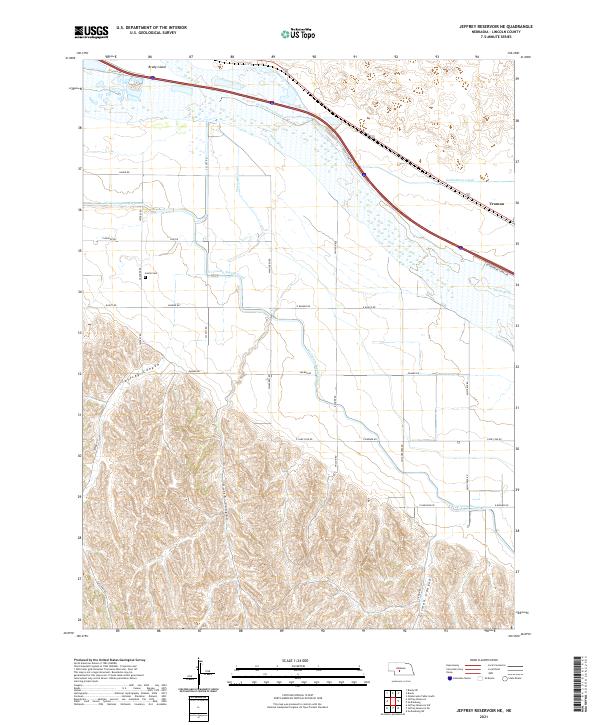 USGS US Topo 7.5-minute map for Jeffrey Reservoir NE NE 2021