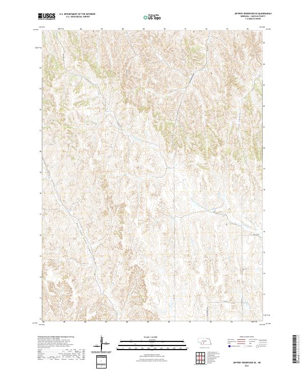 USGS US Topo 7.5-minute map for Jeffrey Reservoir SE NE 2021