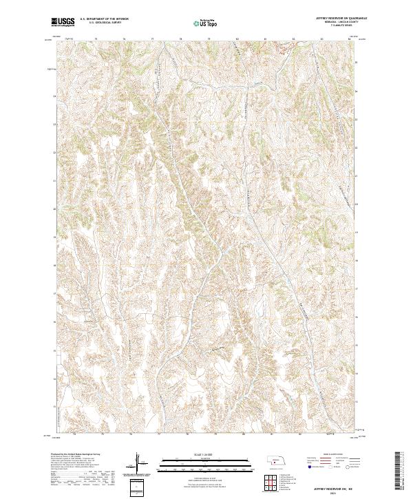 USGS US Topo 7.5-minute map for Jeffrey Reservoir SW NE 2021