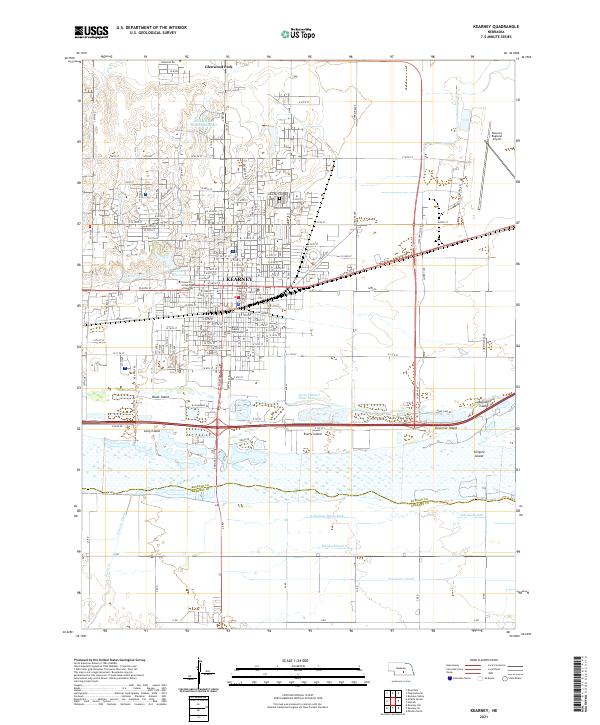 USGS US Topo 7.5-minute map for Kearney NE 2021