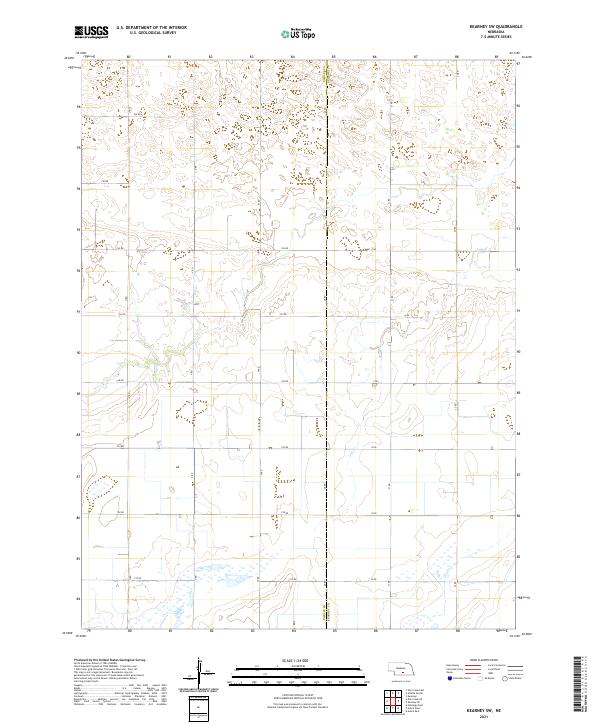 USGS US Topo 7.5-minute map for Kearney SW NE 2021