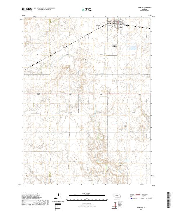 USGS US Topo 7.5-minute map for Kenesaw NE 2021