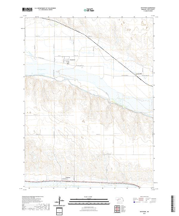 USGS US Topo 7.5-minute map for Keystone NE 2021