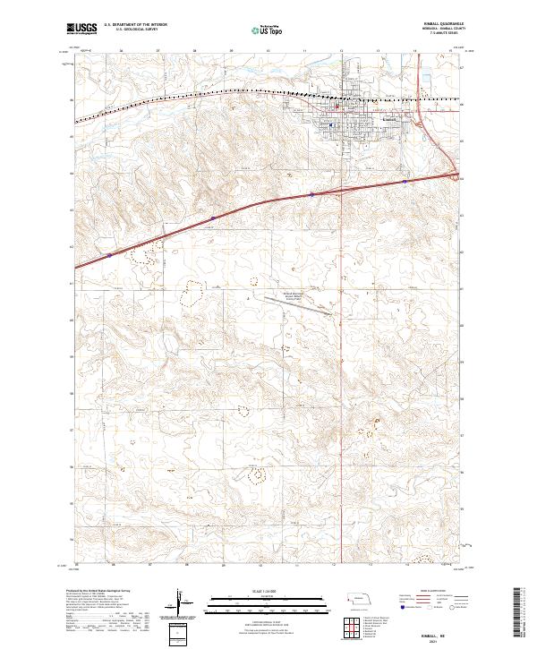 USGS US Topo 7.5-minute map for Kimball NE 2021