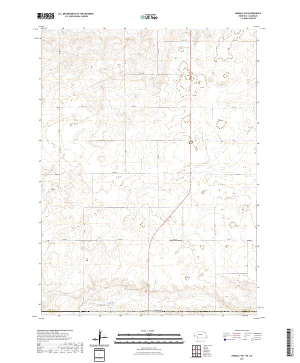 USGS US Topo 7.5-minute map for Kimball SW NECO 2021 – American Map Store