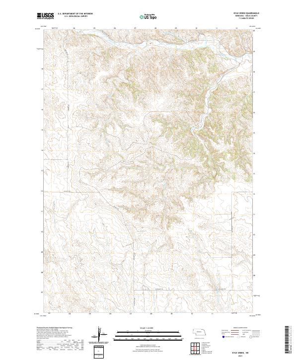 USGS US Topo 7.5-minute map for Kyle Creek NE 2021