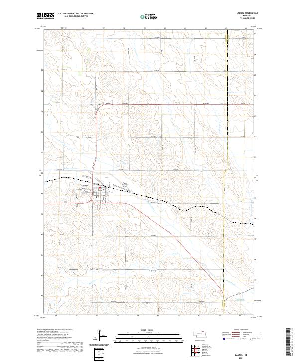 USGS US Topo 7.5-minute map for Laurel NE 2021