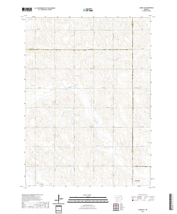 USGS US Topo 7.5-minute map for Laurel SE NE 2021