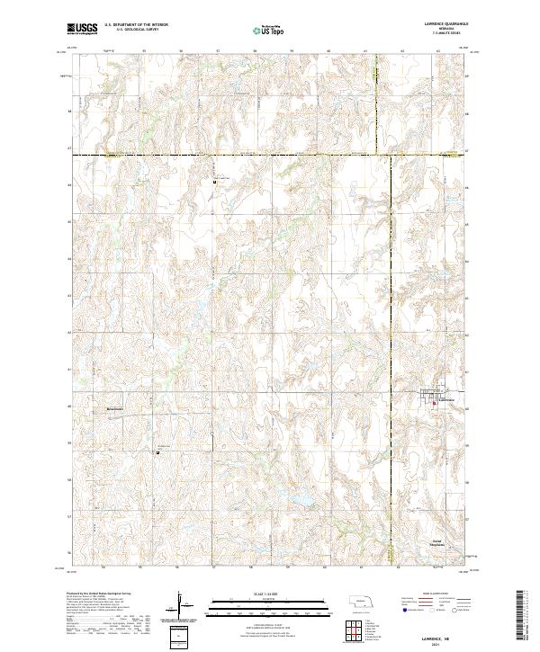 USGS US Topo 7.5-minute map for Lawrence NE 2021