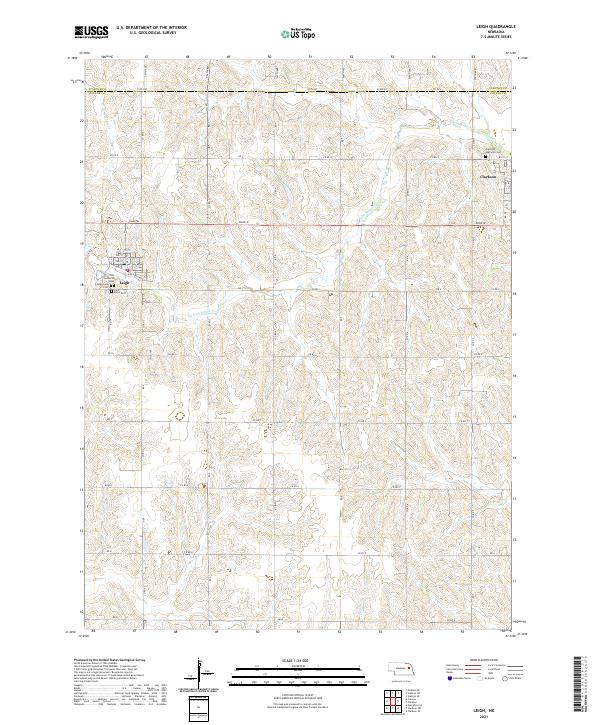 USGS US Topo 7.5-minute map for Leigh NE 2021