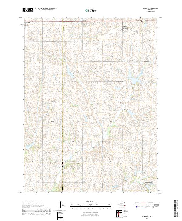 USGS US Topo 7.5-minute map for Lewiston NE 2021