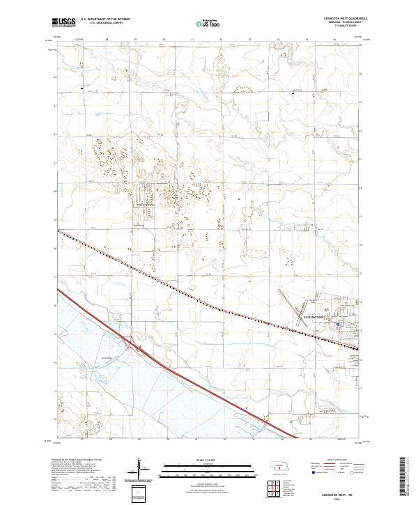 USGS US Topo 7.5-minute map for Lexington West NE 2021